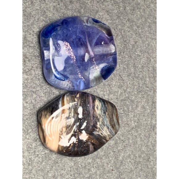 Two Unique Multicolor Lampwork Glass Beads for Jewelry Making Crafts - Picture 7 of 7